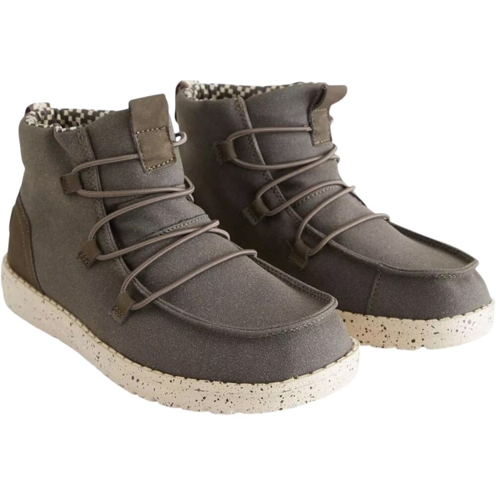 Hey Dude Lea Shoes High Top Pull On Drawcord Laces Lightweight Coffee 10